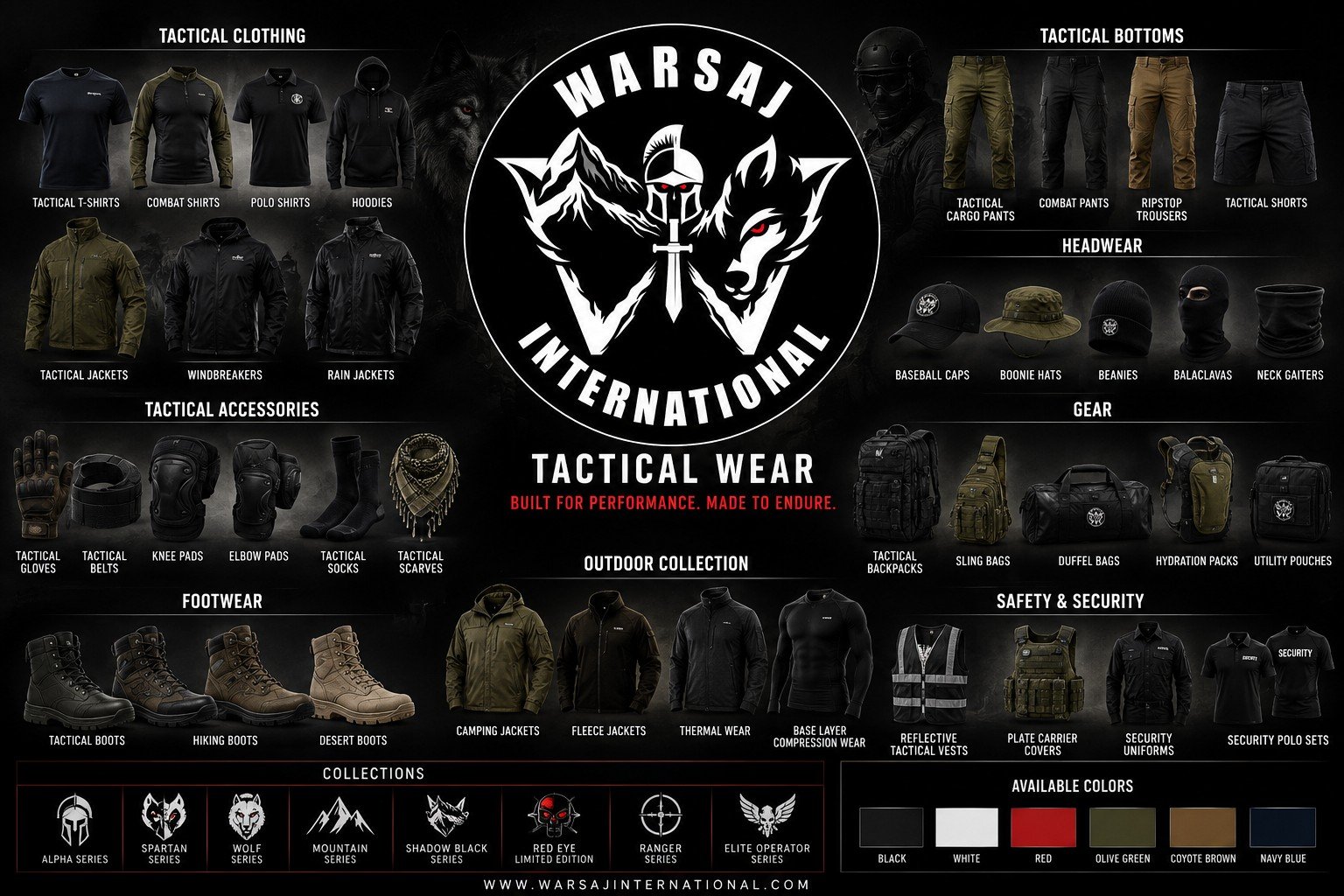 WARSAJ International tactical wear catalog